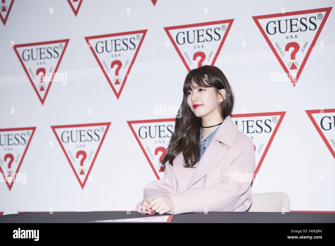 Seoul, Korea. 29th Oct, 2016. miss A Suzy Bae attends GUESS jeans promotion  conference in Seoul, Korea on 29th October, 2016.(China and Korea Rights  Out) © TopPhoto/Alamy Live News Stock Photo - Alamy