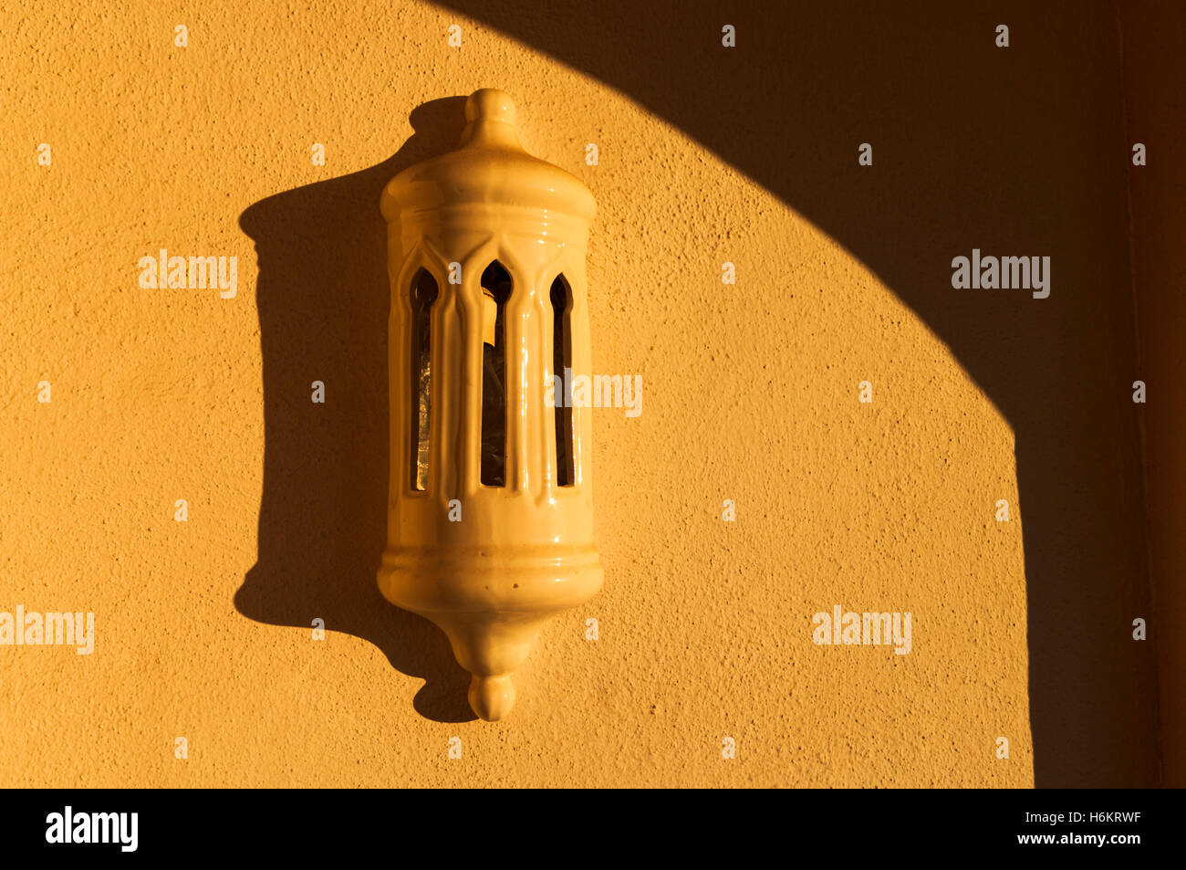 Typical Andalucian wall light. Stock Photo