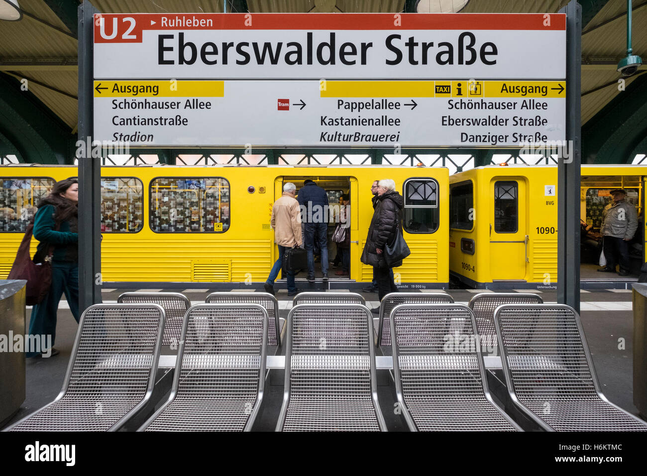 Eberswalder Strasse U-Bahn railway station in Prenzlauer Berg  Berlin Germany Stock Photo
