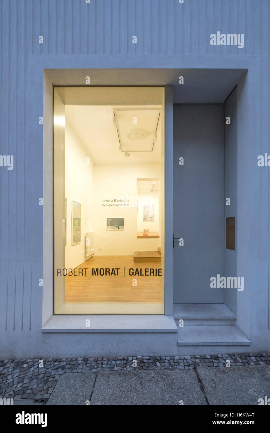 Exterior of Robert Morat gallery, an art gallery on Linienstrasse.a street with many art galleries in Mitte Berlin Germany Stock Photo