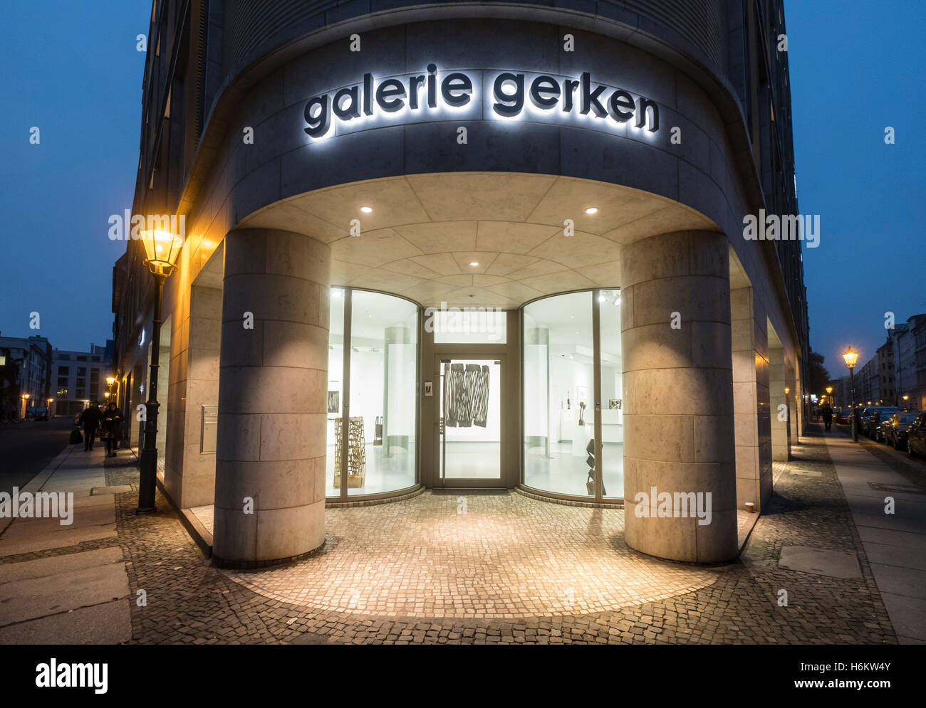 Exterior of Galerie Gerken, art gallery on Linienstrasse, a street with many art galleries in Mitte Berlin Germany Stock Photo