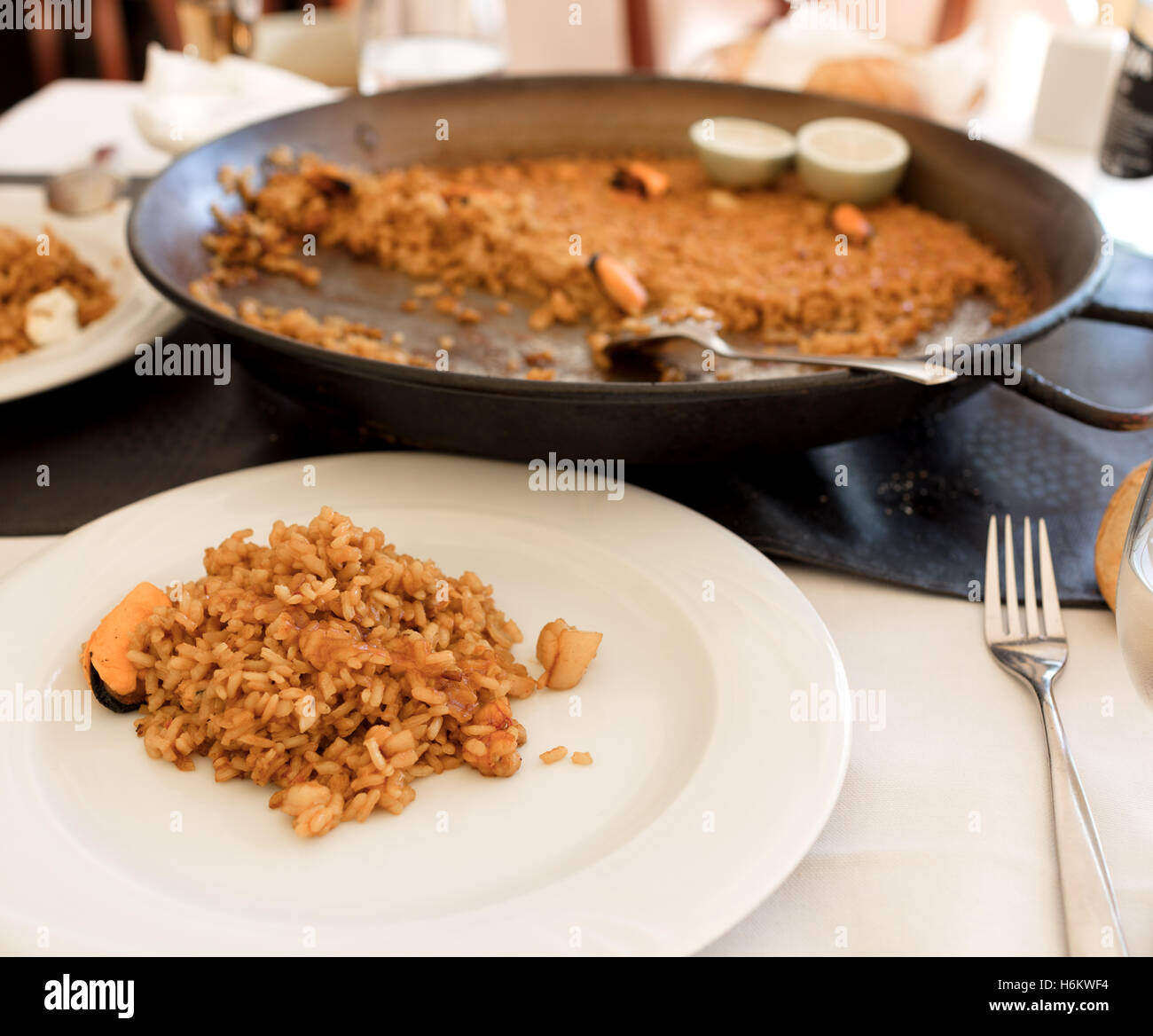 typical Spanish rice recipe called “Paella” due to the recipient in where it is cooked. In this