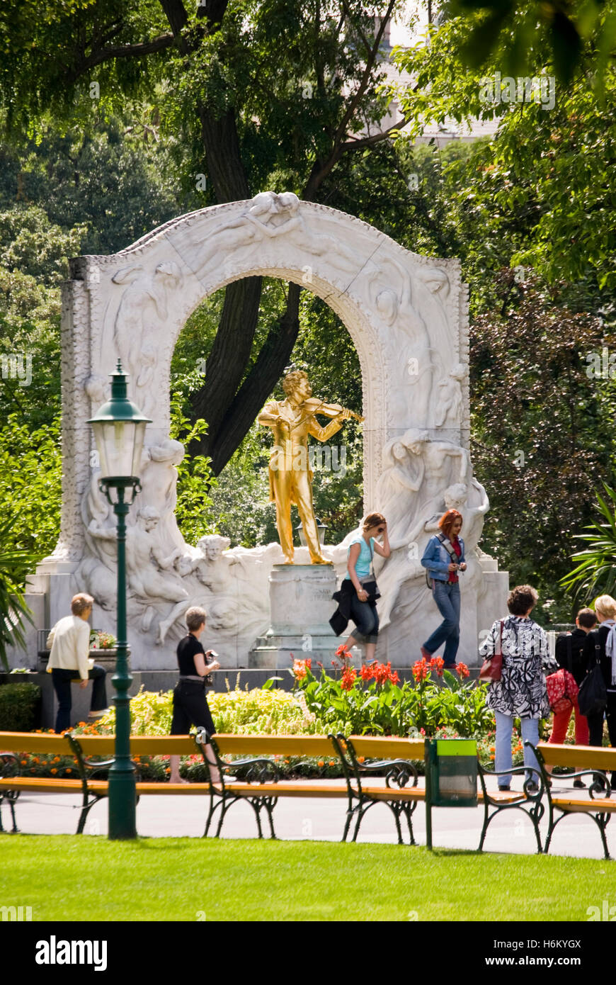 Johann Strauss monument, Vienna, Austria Stock Photo