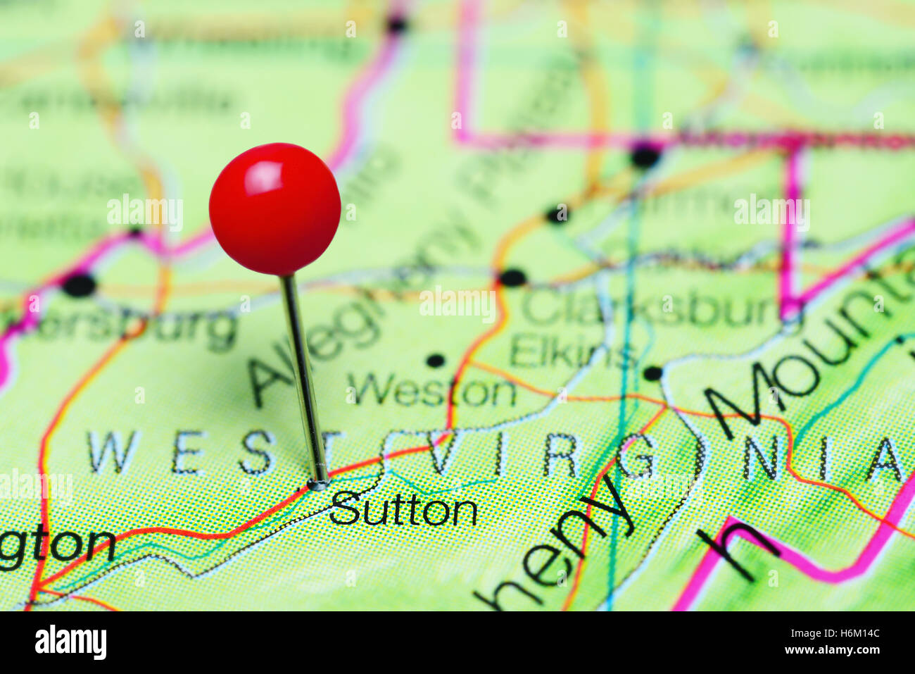 Sutton West Virginia Map Sutton Pinned On A Map Of West Virginia, Usa Stock Photo - Alamy