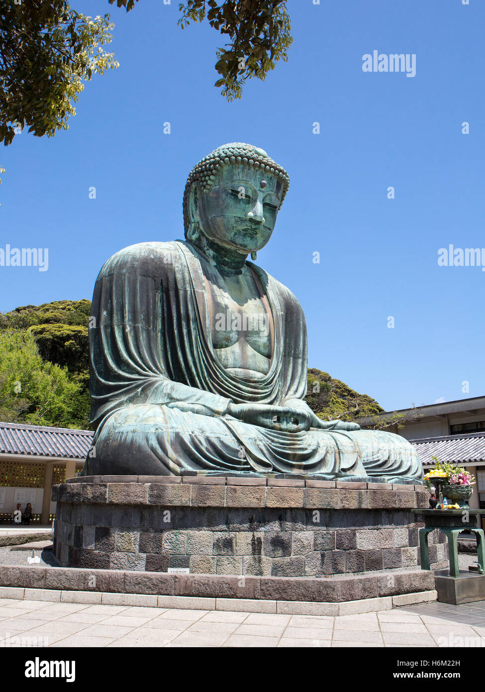 bronze Buddha statue called a Daibutsu at Kokotu-in temple in Kamakura, Kanagawa, Japan Stock Photo