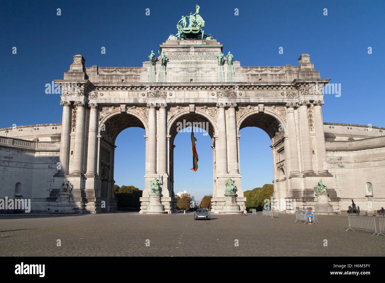 Arch of the Cinquantenaire in Brussels, Belgium. Stock Photo