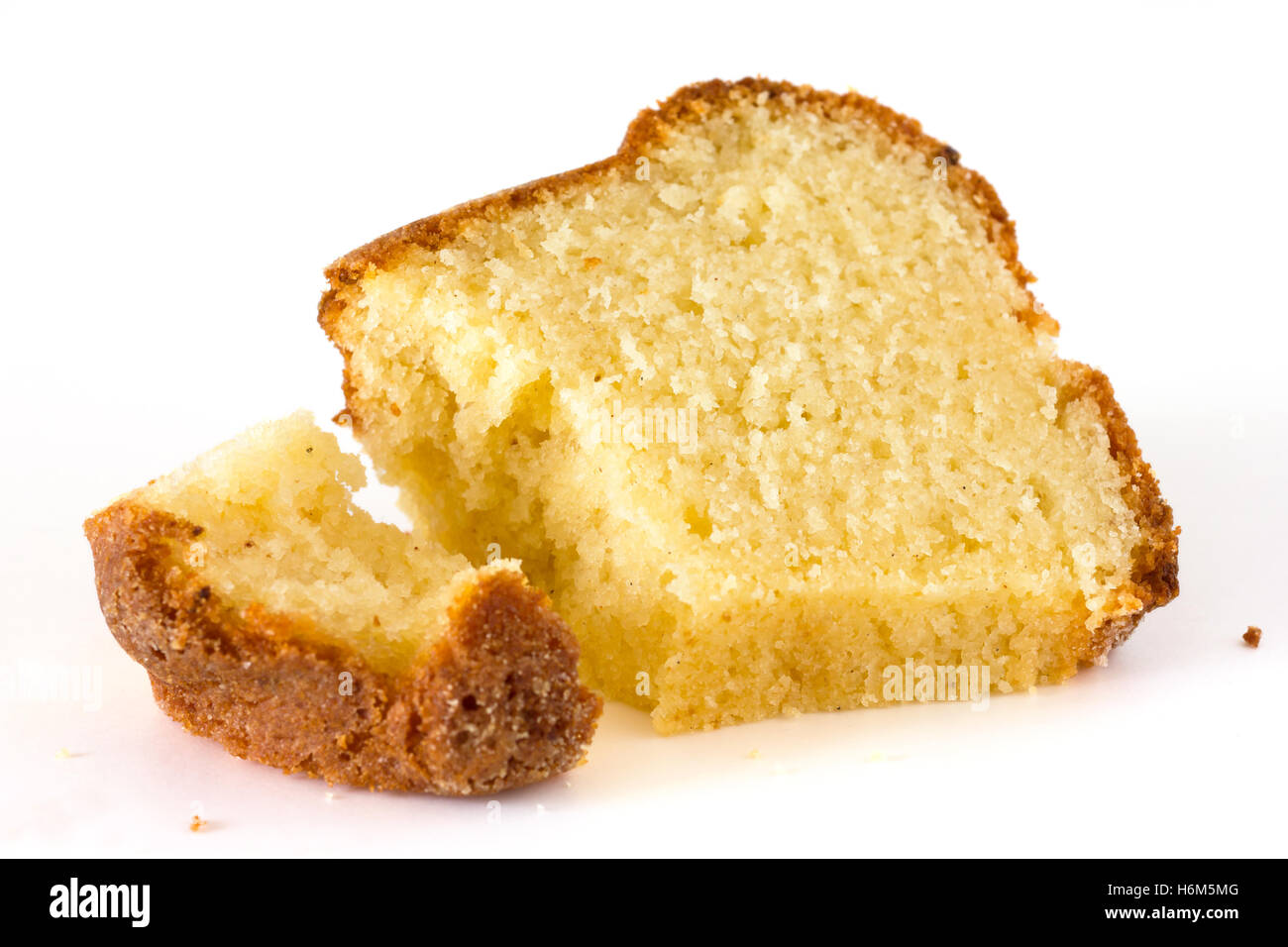 sponge, madeira or pound cake on white Stock Photo