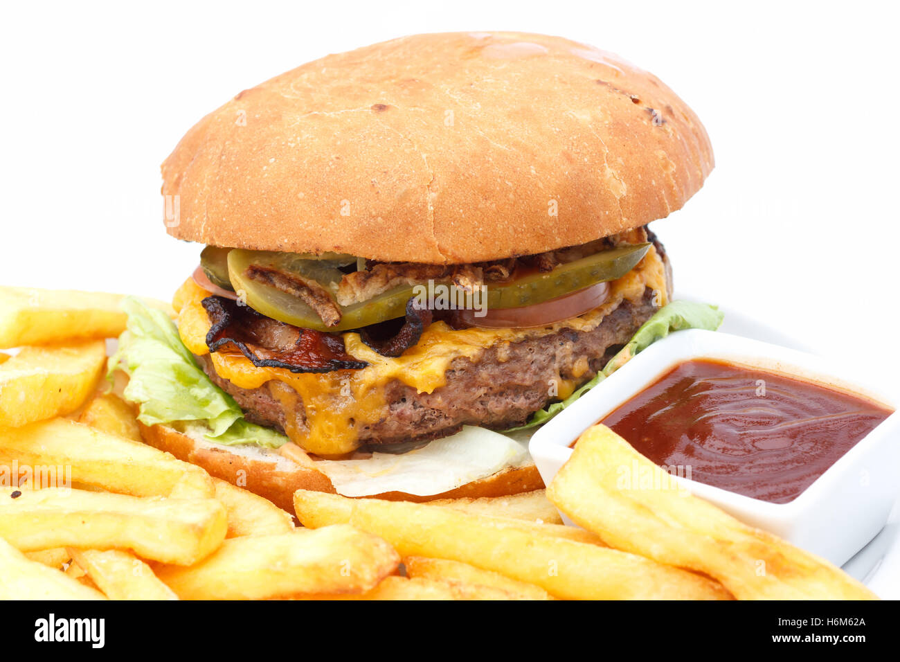 Greasy burger and chips hires stock photography and images Alamy