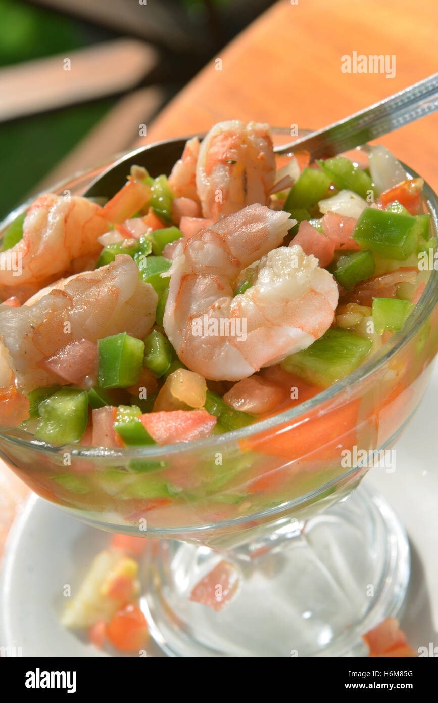 shrimp ceviche authentic photographed in Big Corn Island Nicaragua Central America Stock Photo