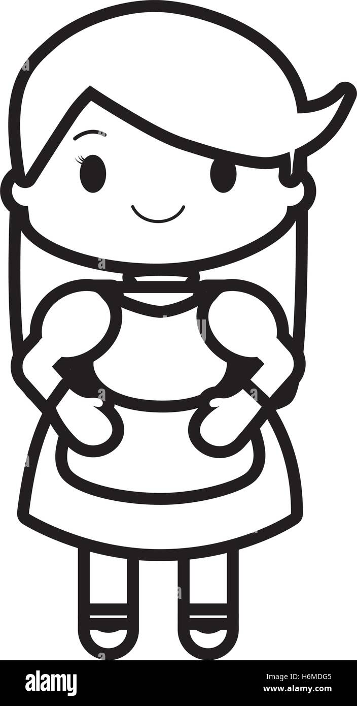 happy girl character avatar vector illustration design Stock Vector ...