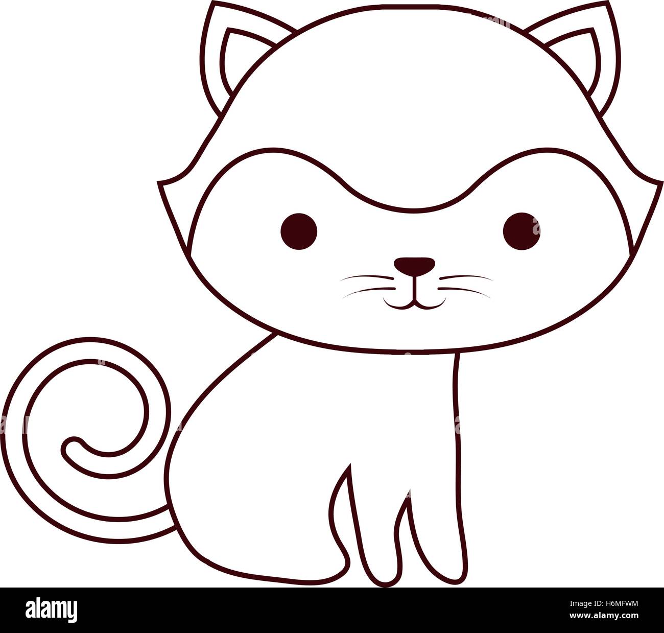 cute cat kawaii style vector illustration design Stock Vector Image ...