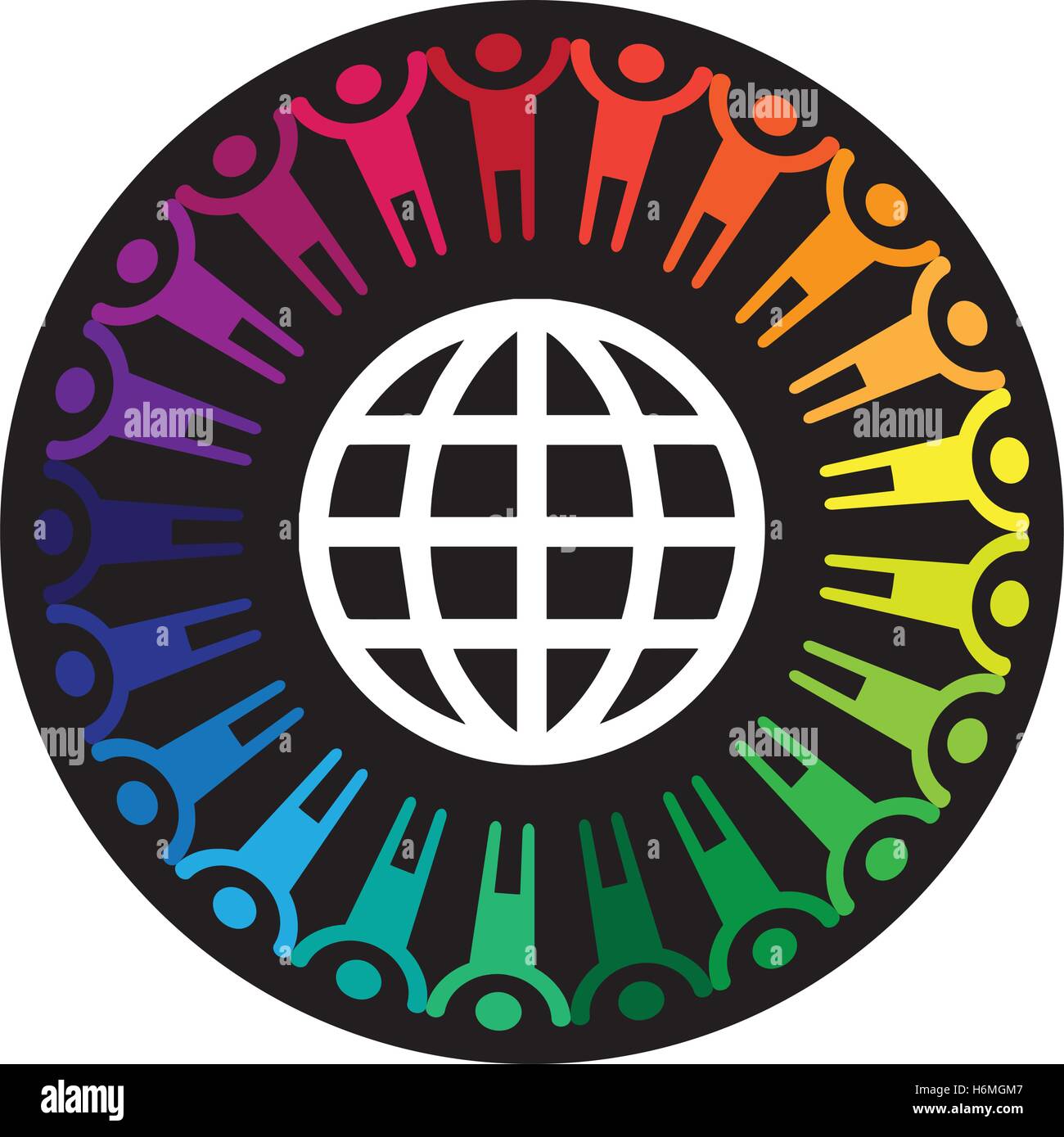 People Holding Hands And The World Illustration Stock Vector Image ...
