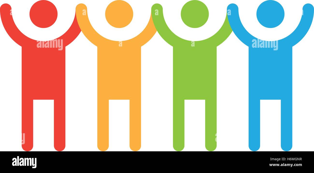 People Holding Hands And The World Illustration Stock Vector Image ...