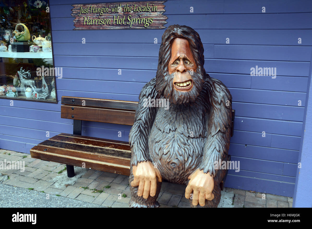 A statue of the creature known as Bigfoot or Sasquatch in the