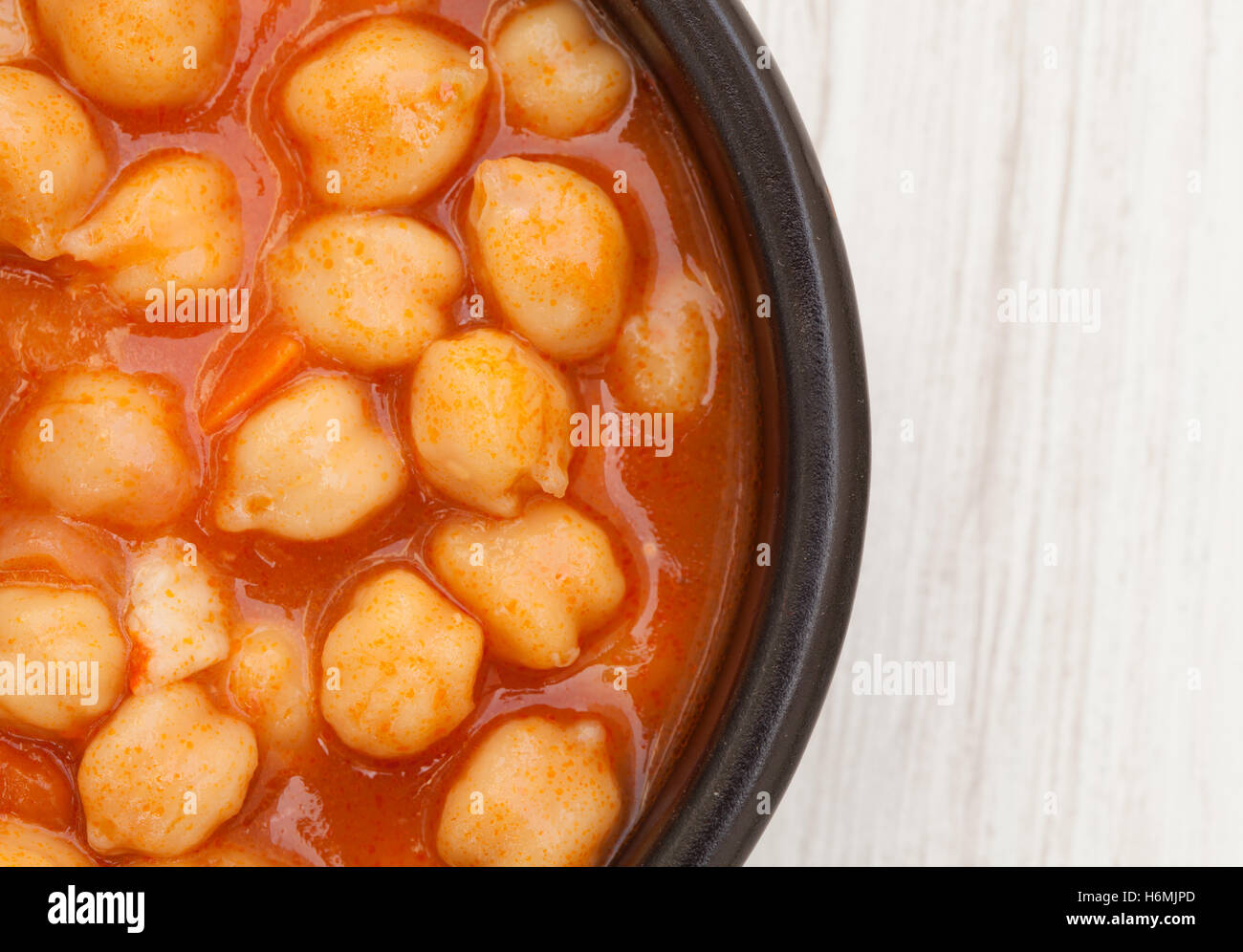 Dish of Spanishstyle cooked chickpea. Delicious homemade food Stock