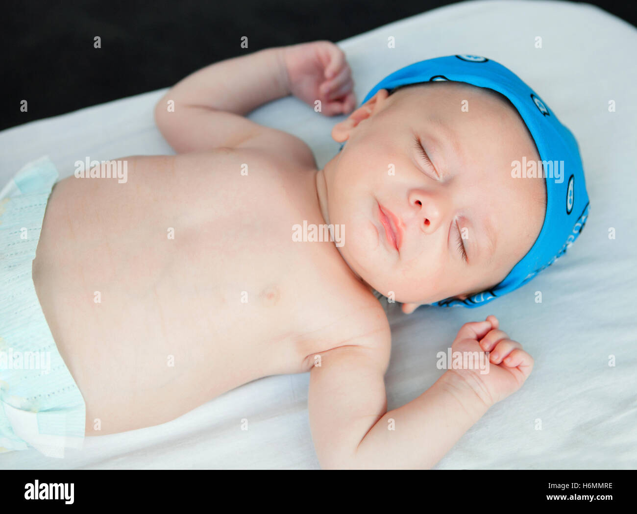 Beautiful baby sleeping the nap in the crib Stock Photo Alamy