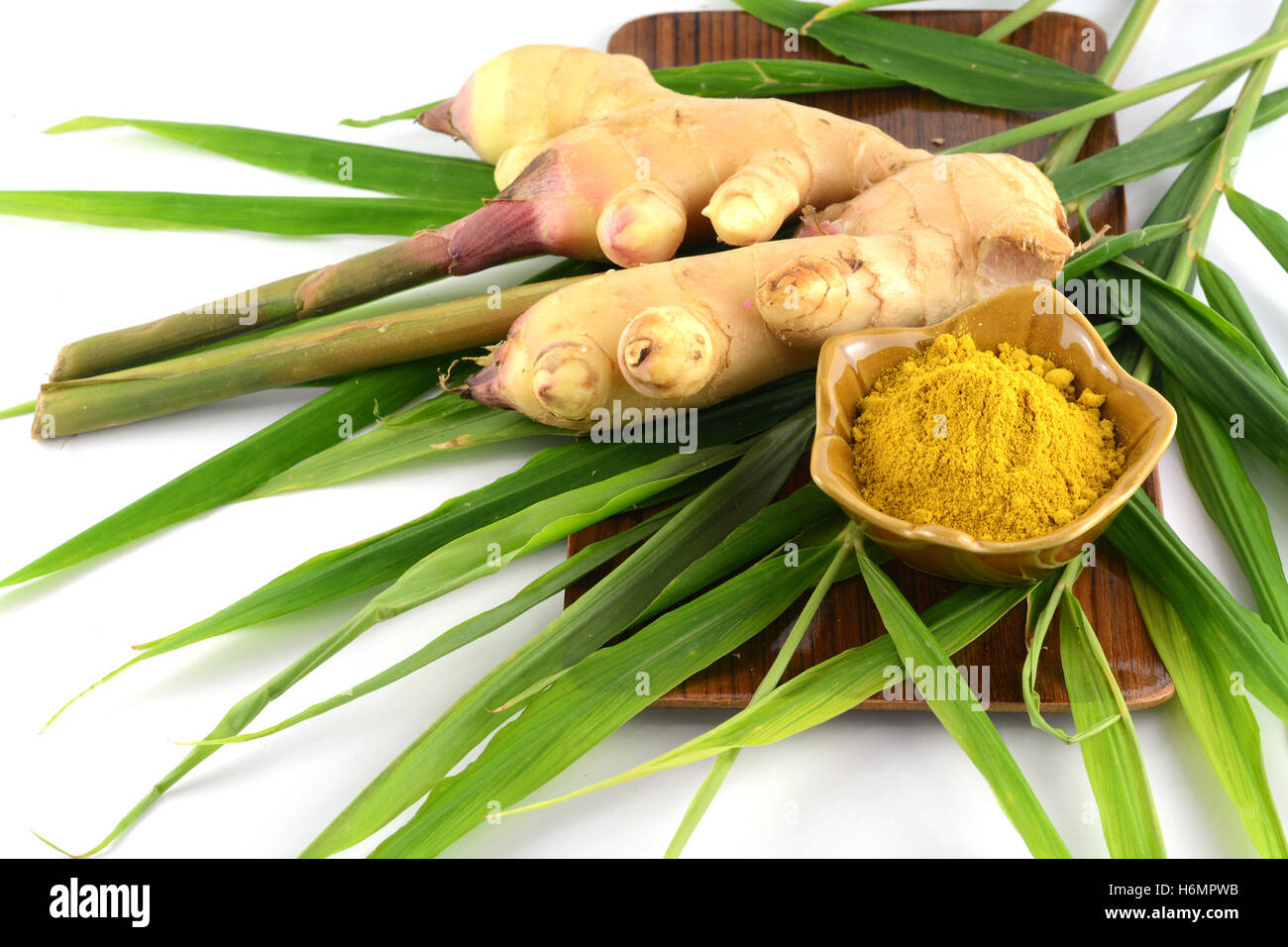 Ginger powdered on white Stock Photo Alamy