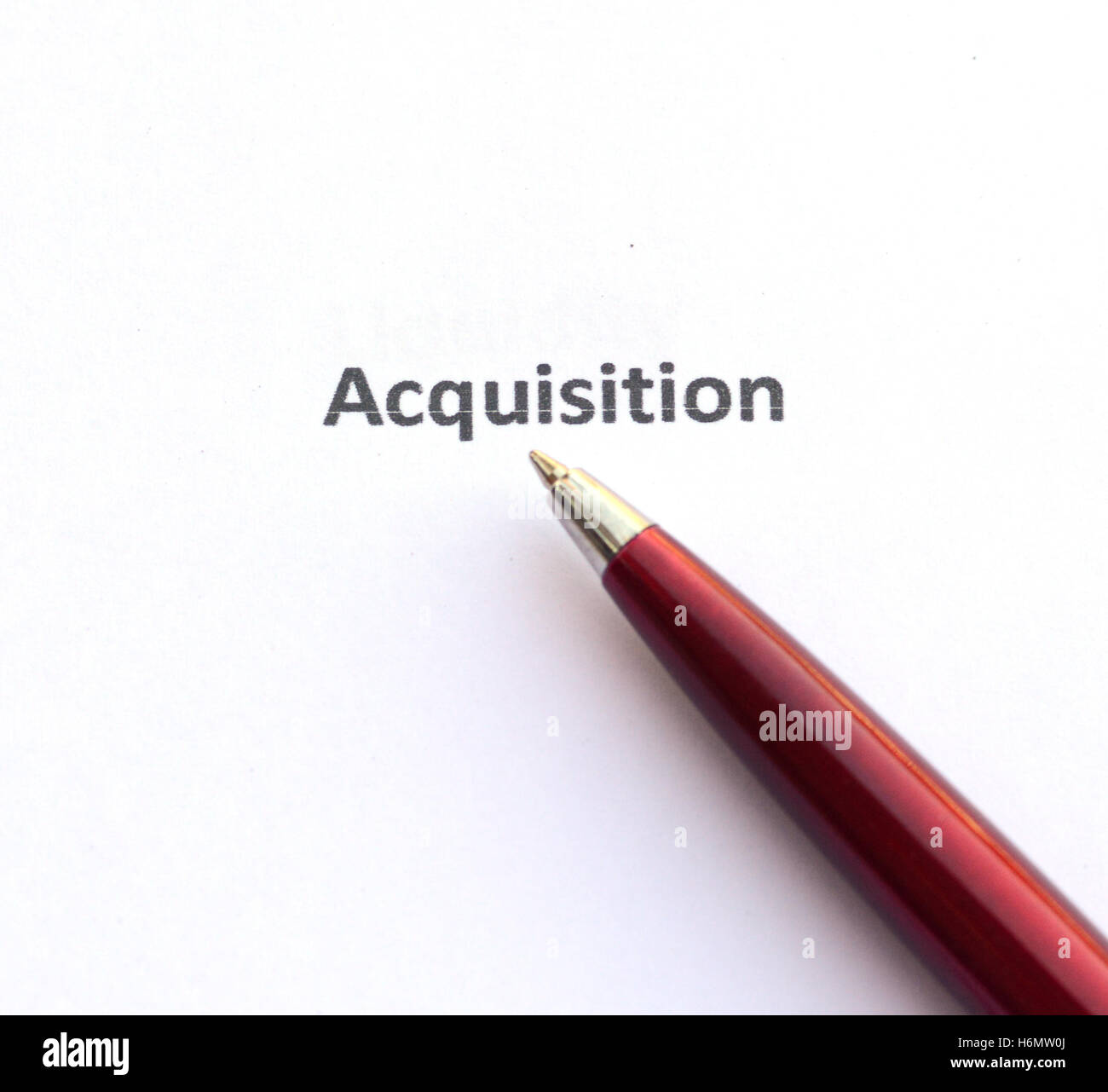 Acquisition with pen Stock Photo