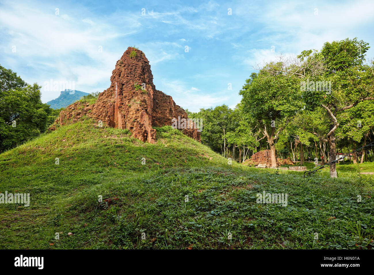 Ancient temple ruins of Group E. My Son Sanctuary, Quang Nam Province, Vietnam. Stock Photo