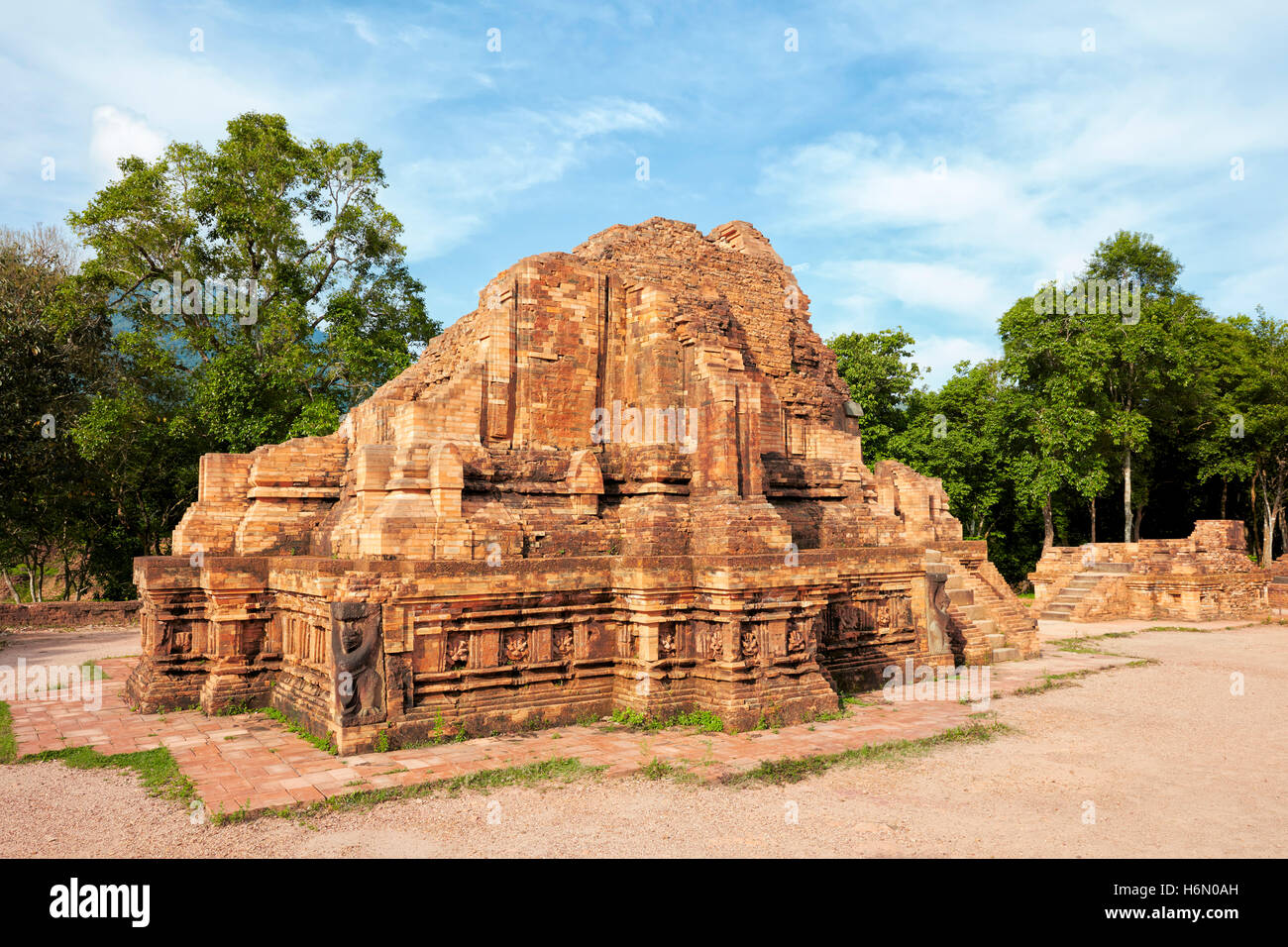 Ancient temple ruins of Group G. My Son Sanctuary, Quang Nam Province, Vietnam. Stock Photo