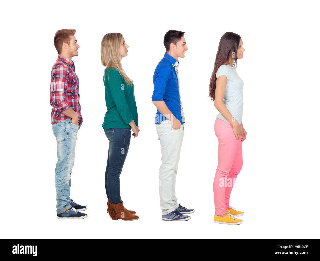 Group casual people isolated over white background hi-res stock photography  and images - Alamy