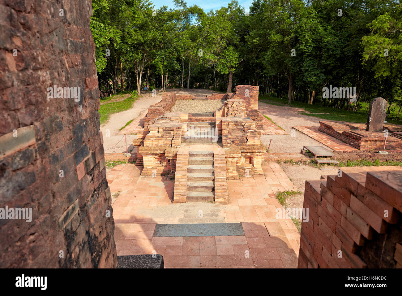 Ancient temple ruins of Group G. My Son Sanctuary, Quang Nam Province, Vietnam. Stock Photo