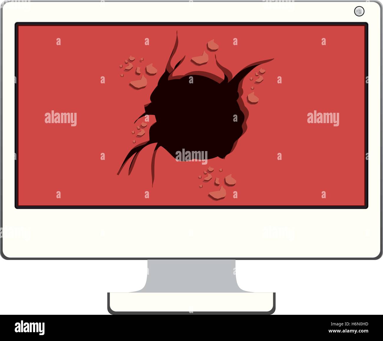 tech desktop with broken screen vector illustration Stock Vector Image ...