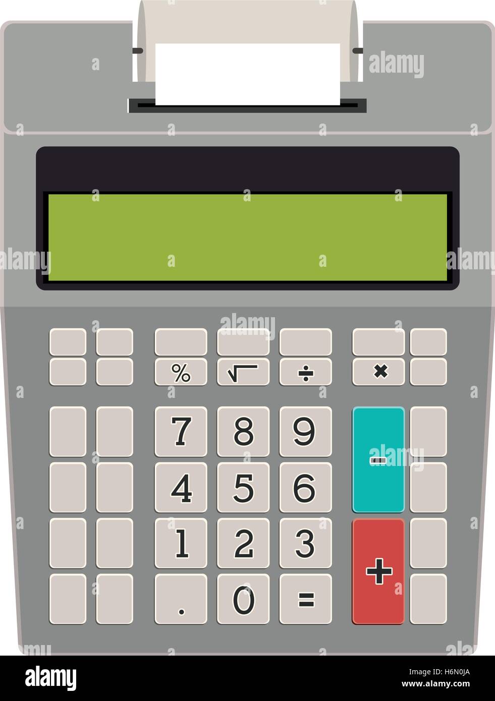 tech calculator without paper print vector illustration Stock Vector