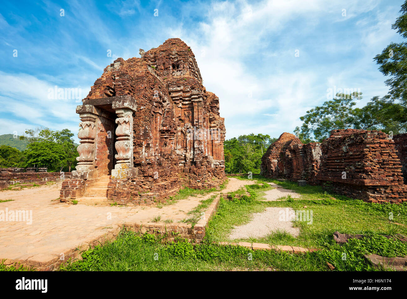 Kalan (sanctuary tower) in Group C. My Son Sanctuary, Quang Nam Province, Vietnam. Stock Photo