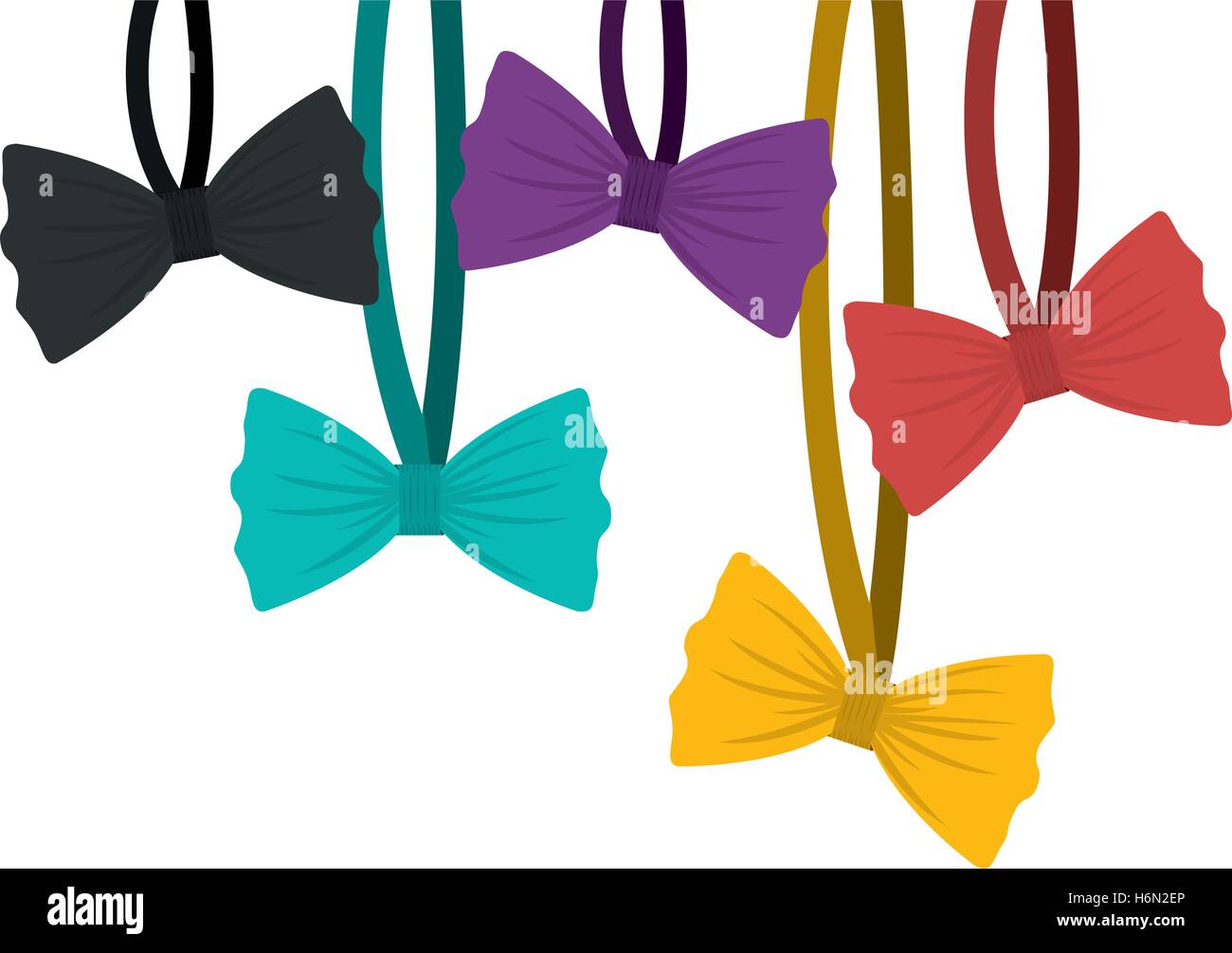 colorful ribbons hanging with tape vector illustration Stock Vector