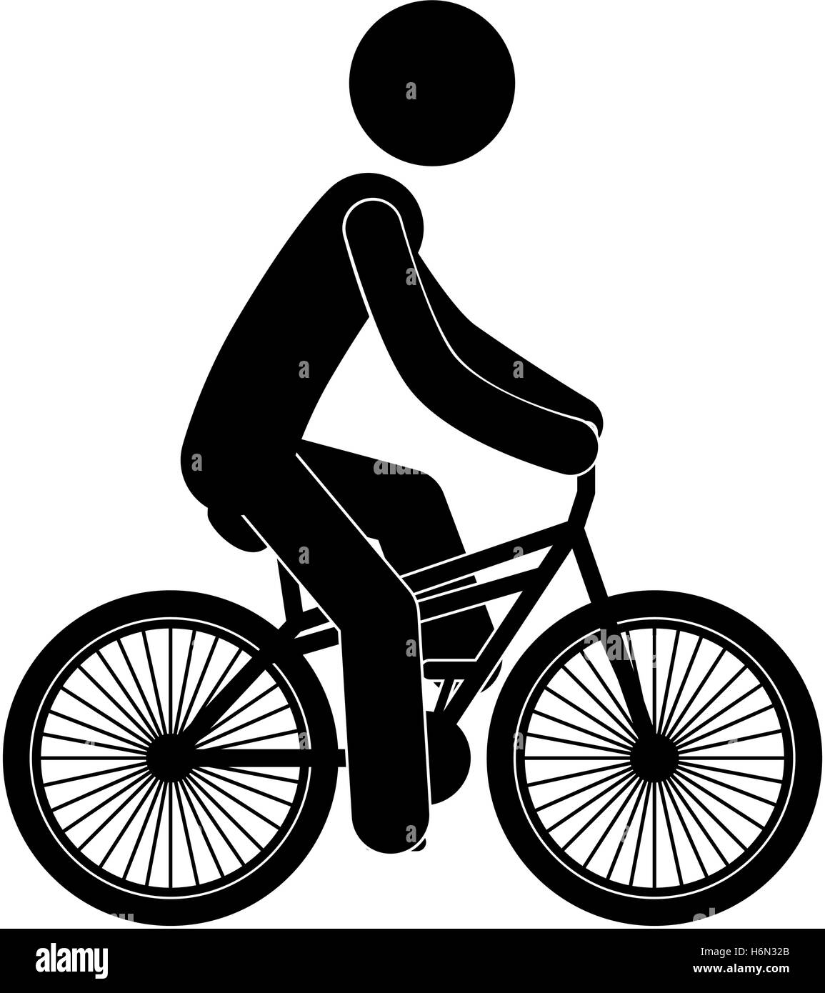 black silhouette person in bicycle vector illustration Stock Vector Image & Art Alamy