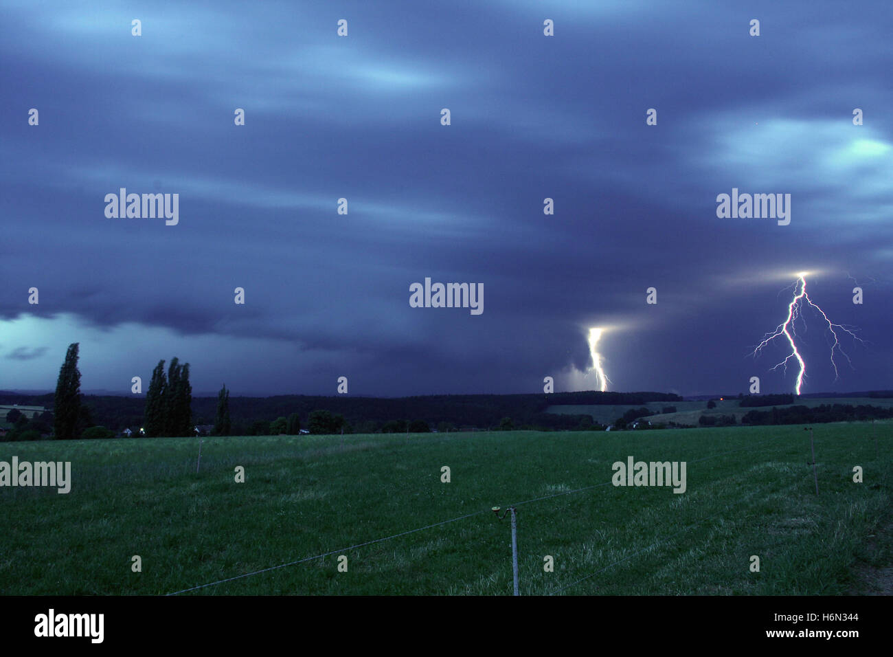 Flashes At Night Stock Photo Alamy