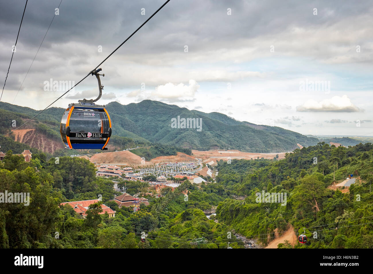 Ba Na Cable Car. Ba Na Hills Mountain Resort, Da Nang, Vietnam. Stock Photo