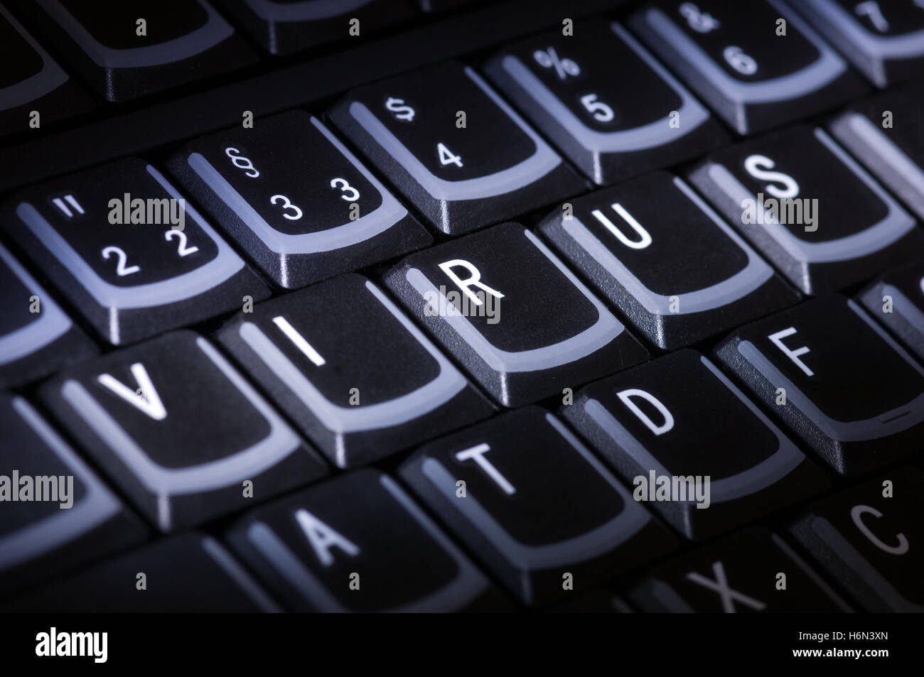 pc keyboard virus Stock Photo