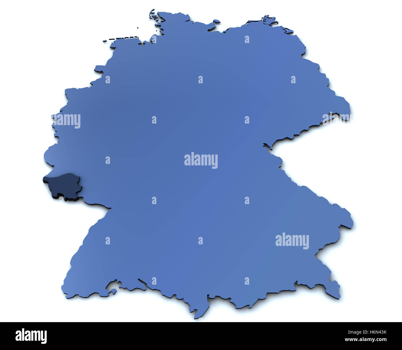 map of germany - saarland Stock Photo