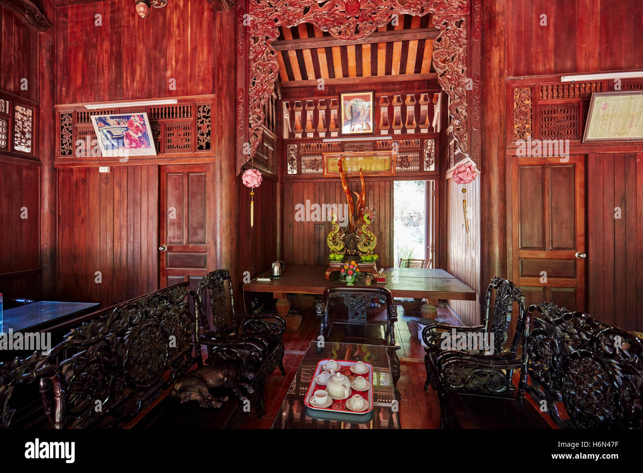 Building for monks at Tam Ton Pagoda. Thuy Son Mountain, The Marble Mountains, Da Nang, Vietnam. Stock Photo