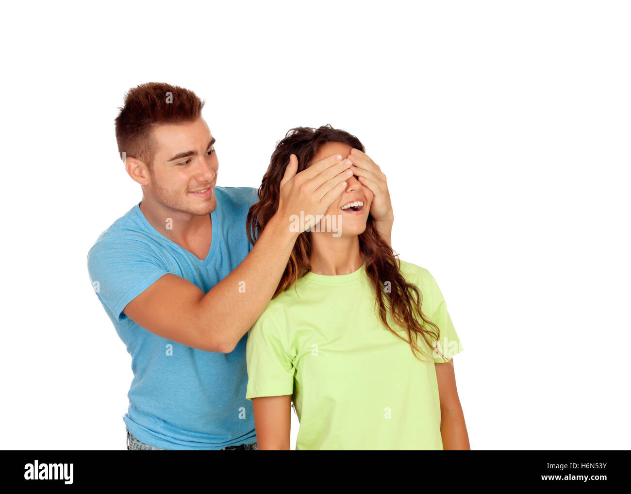 Young couple in love isolated on white background Stock Photo - Alamy