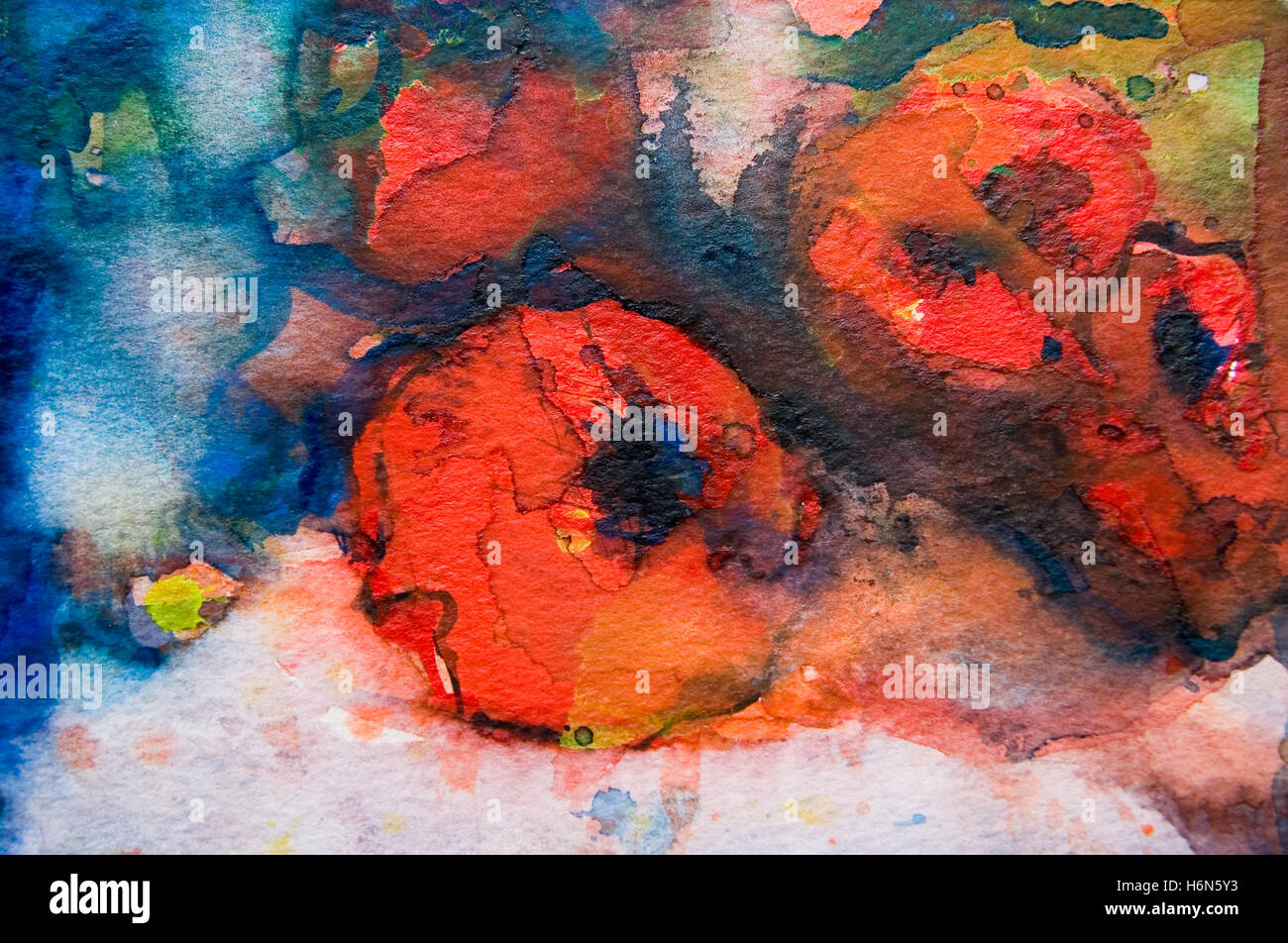 Poppies watercolor hi-res stock photography and images - Alamy