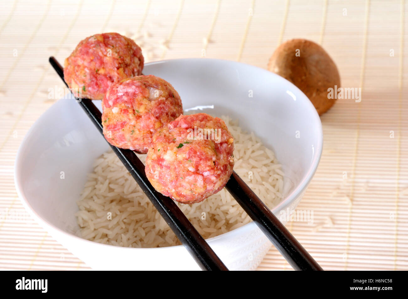 meatballs raw Stock Photo