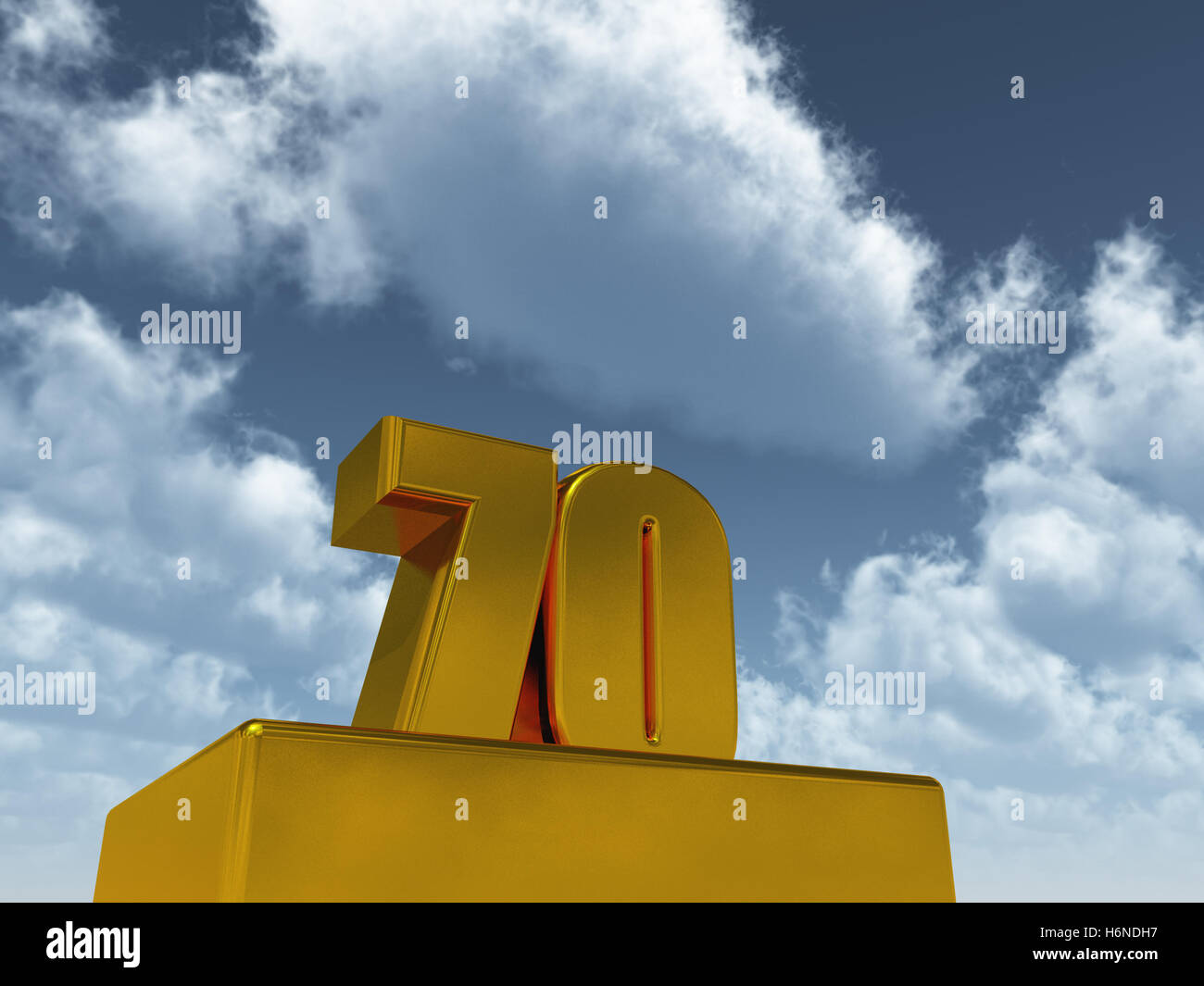 3d number 70 gold hi-res stock photography and images - Alamy
