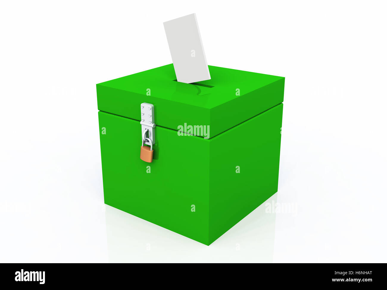3d blank ballot box 01 green Stock Photo