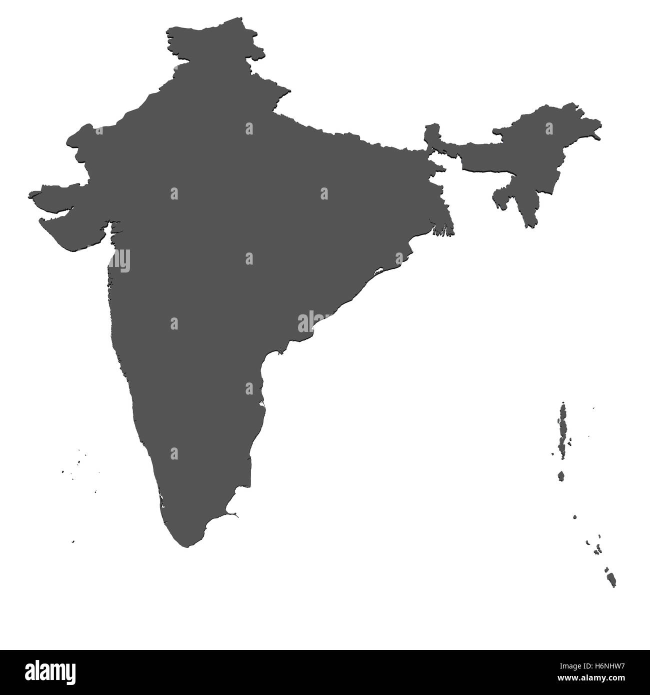 map of india - isolated Stock Photo