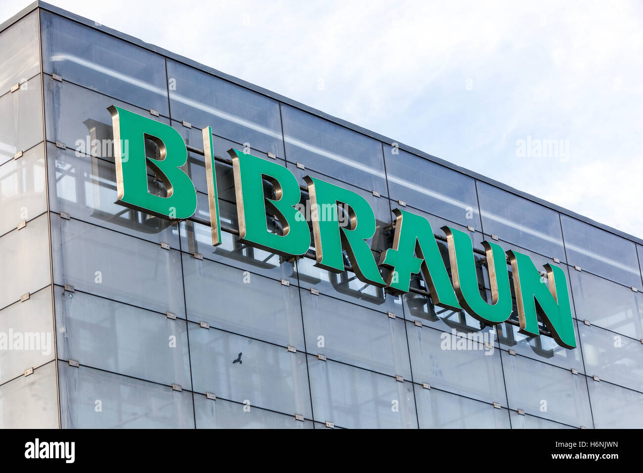 B Braun, logo, sign, Prague, Czech Republic Stock Photo