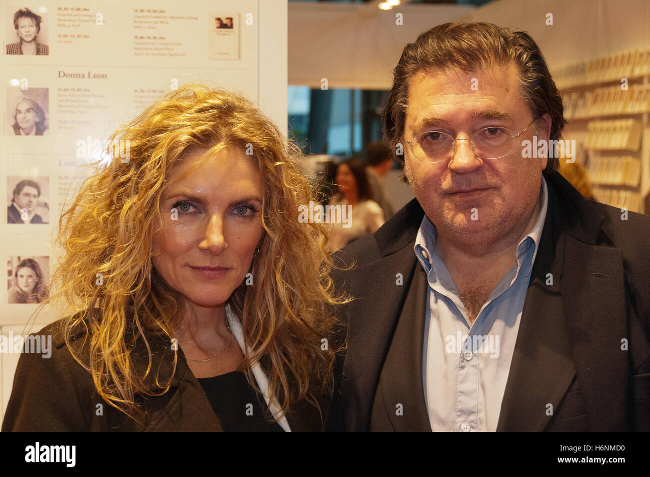 Jessica Durchlacher, Leon de Winter at publishers booth, Frankfurt Bookfair 2016 Stock Photo