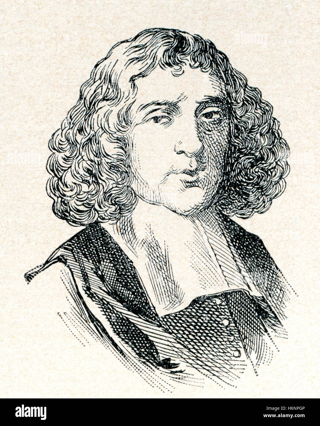 Baruch Spinoza, born Benedito de Espinosa, aka  Benedict de Spinoza, 1632 –1677.  Dutch philosopher of Sephardi/Portuguese origin. Stock Photo