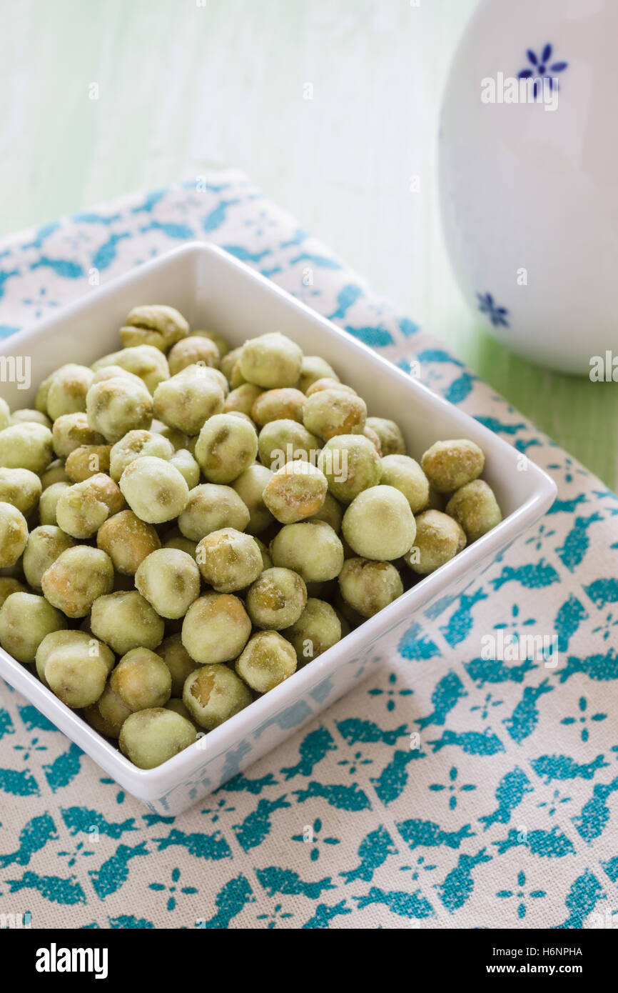 Wasabi peas a Japanese snack made with roasted crunchy green peas