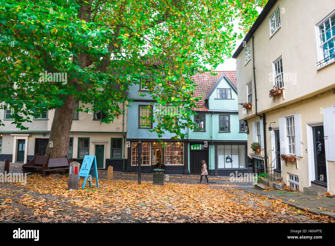 Norwich Old Town, view of a street in the historic Elm Hill quarter of