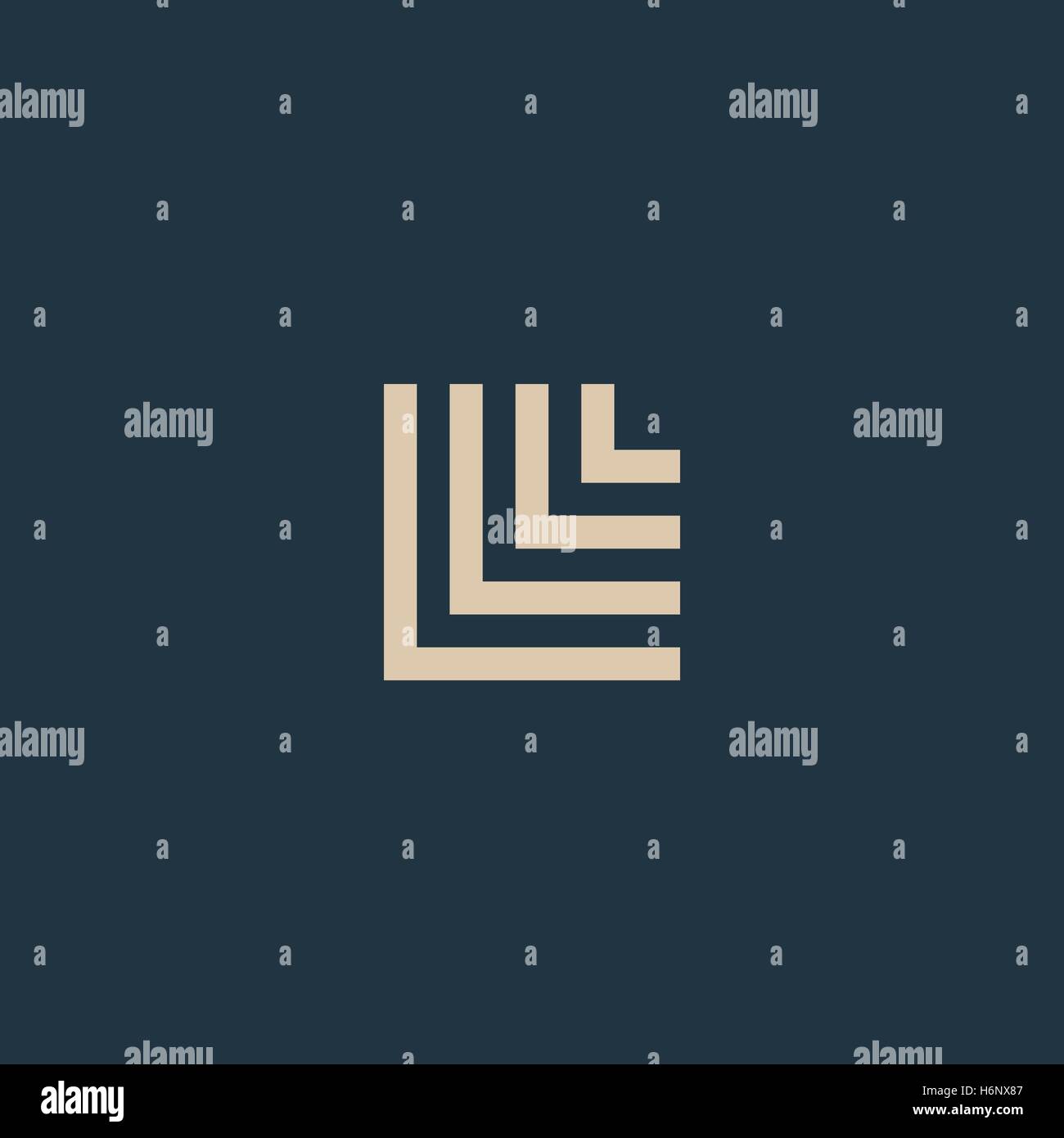 Unusual geometric letter L. Architecture vector logo. Isolated monogram. Stock Vector