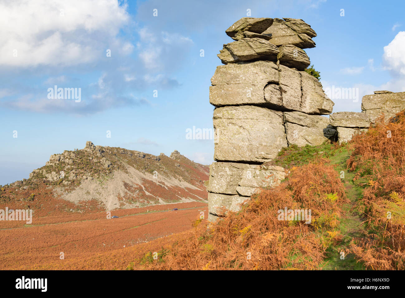 Late autumn afternoon at the Valley of Rocks near Lynton, Devon, England, UK Stock Photo