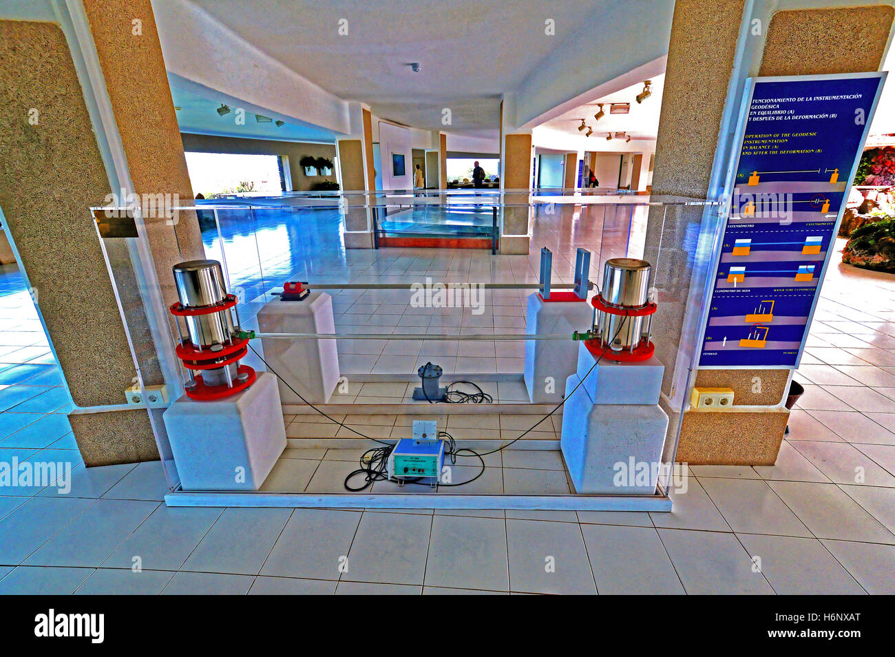 Lanzarote Jameos del Agua Volcano Geodesic Instruments Stock Photo - Alamy